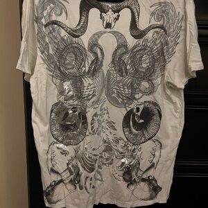 Calvin Klein Jeans White and Gray Graphic Tee